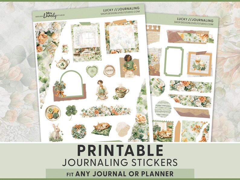 Lucky Journaling Stickers – Printable Planner Stickers for St Patricks ...