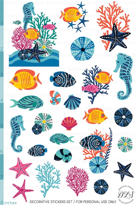 Coral Reef Seahorse Scrapbooking Set