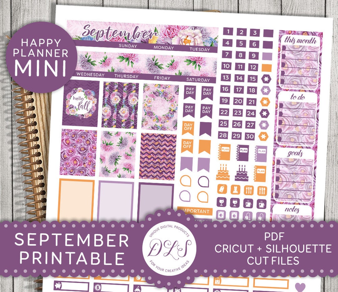 Mini Happy Planner September Kit, September Monthly Printable ...