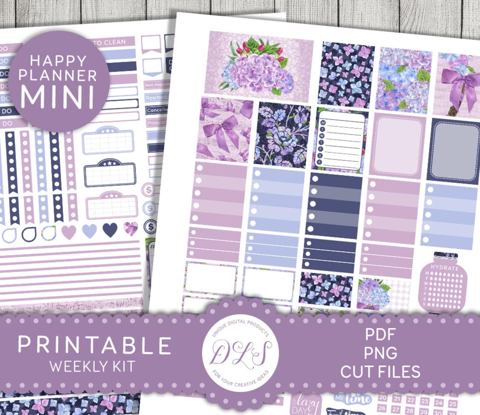 Mini Happy Planner Printable Stickers, Mini Happy Planner Weekly Kit