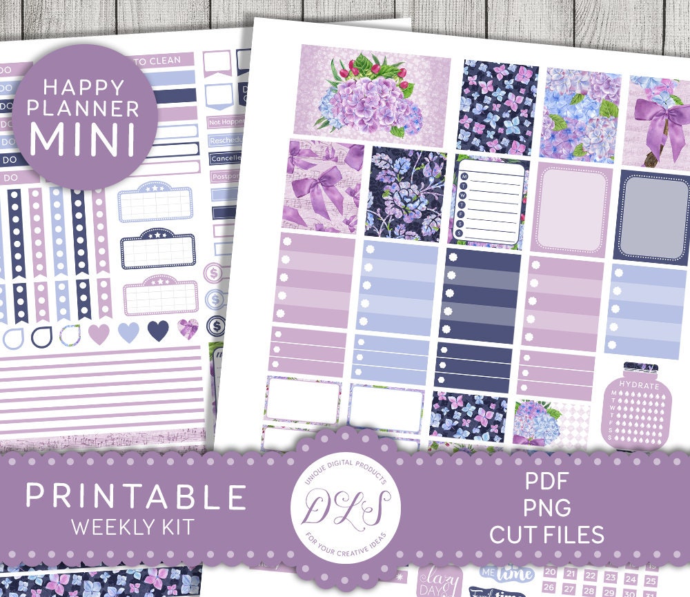 Mini Happy Planner Printable Stickers, Mini Happy Planner Weekly Kit ...