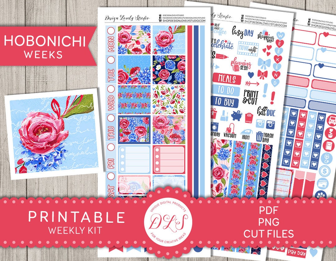 Hobonichi Weeks Printable Stickers, 4th of July Planner Stickers ...