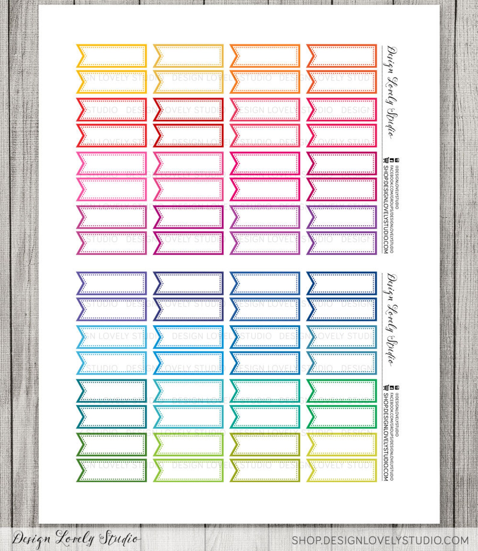 Tittle Header Sticker PRINTABLE Flag Header Stickers, Multicolor Header Planner Stickers ...