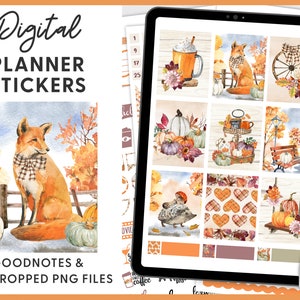 Goodnotes Stickers, Fall Digital Planner Stickers, Autumn Digital Stickers, Ipad Stickers, Notability Stickers, Pre-cropped Stickers, DG114