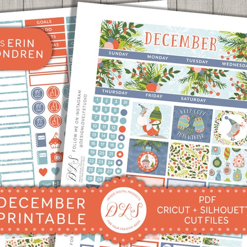 Printable Monthly Planner Stickers Erin Condren Monthly | Etsy