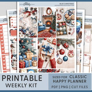 Weihnachtsplaner Aufkleber, druckbare glückliche Planeraufkleber, Urlaubsplaner, Weihnachtsaufkleber, Weihnachtsbaum, wöchentliche Aufkleberkit, HP266