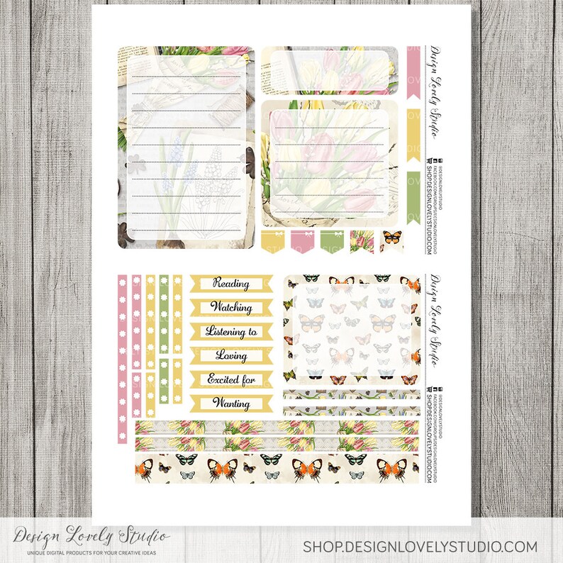 Printable NOTES PAGE Stickers for Erin Condren Life Planner, Notes Page ...