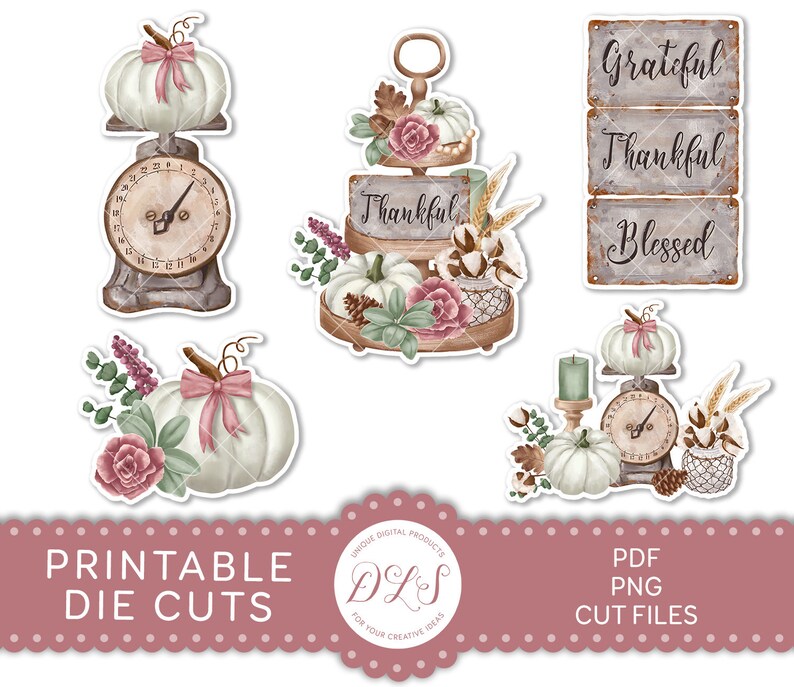Printable Thanksgiving Die Cuts Planner Die Cuts Digital Die - Etsy