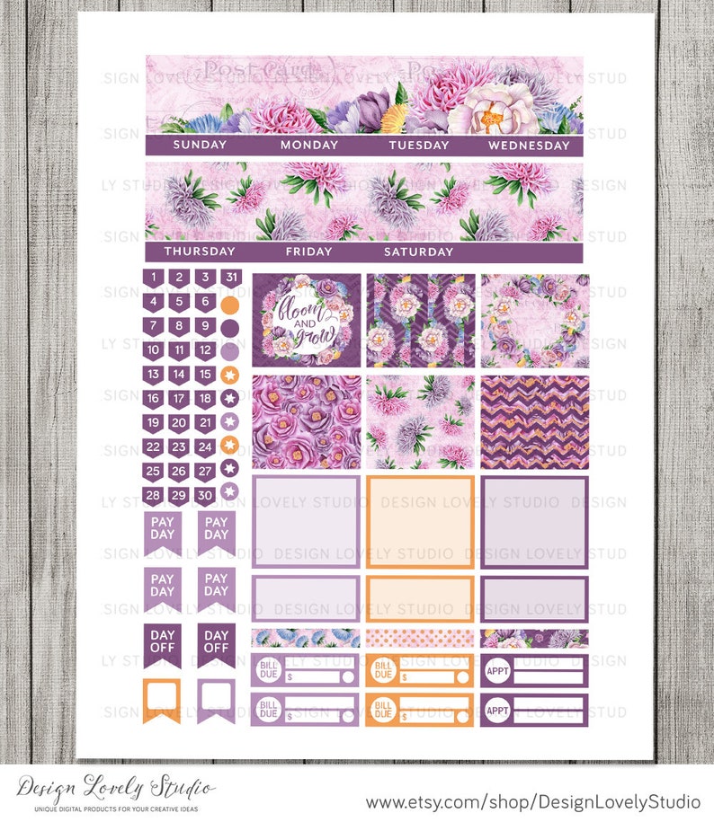 Printable monthly planner stickers monthly stickers etsy