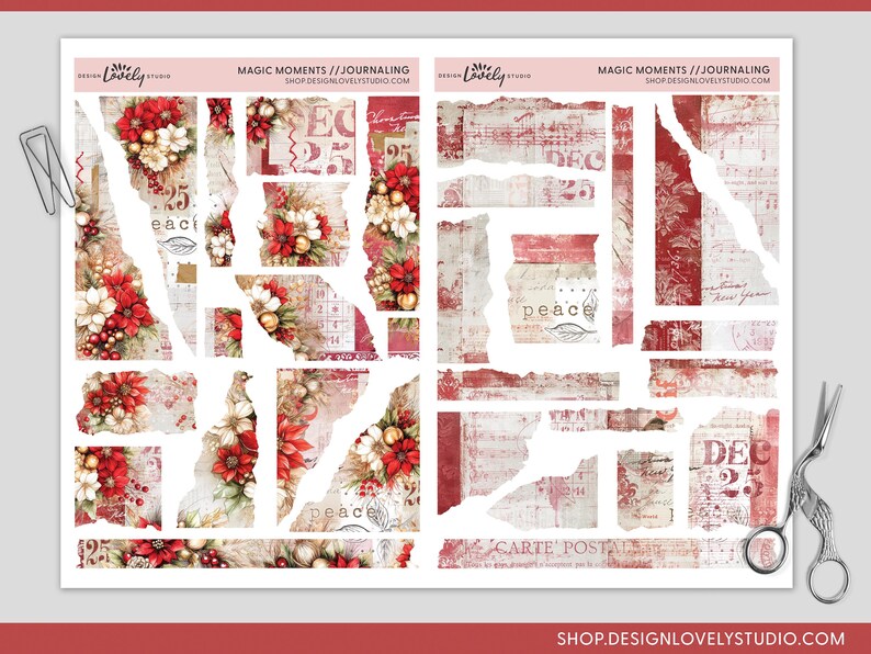 Printable Torn Paper Stickers, Ripped Paper Stickers, Journaling ...