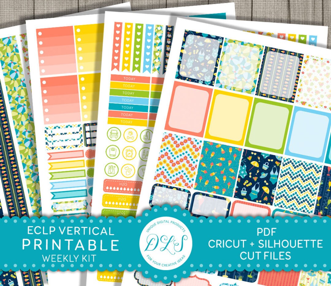 Weekly Planner Kit for Erin Condrenv Vertical Planner Stickers, ECLP ...