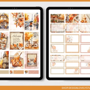 Digitala höstklistermärken, digitala höstklistermärken, Goodnotes-klistermärken, iPad-klistermärken, digitala planeringsklistermärken, Paris på hösten, DS134 bild 2