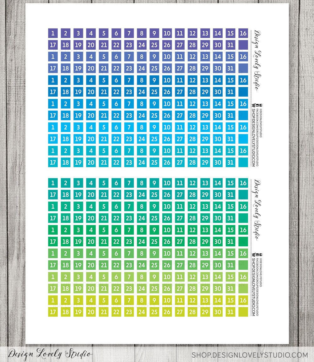 Date Cover Stickers, Printable Date Cover Stickers, Square Date Cover ...
