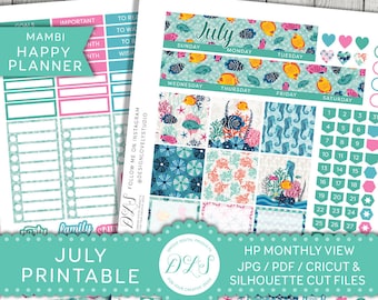 Happy Planner July Kit July Monthly Spread Happy Planner - Etsy