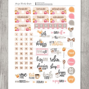 Printable THANKSGIVING Stickers Kit, Big Happy Planner Weekly Kit, Fall ...