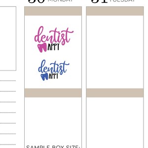 DENTIST APPOINTMENT Planner Stickers, Printable Planner Stickers ...