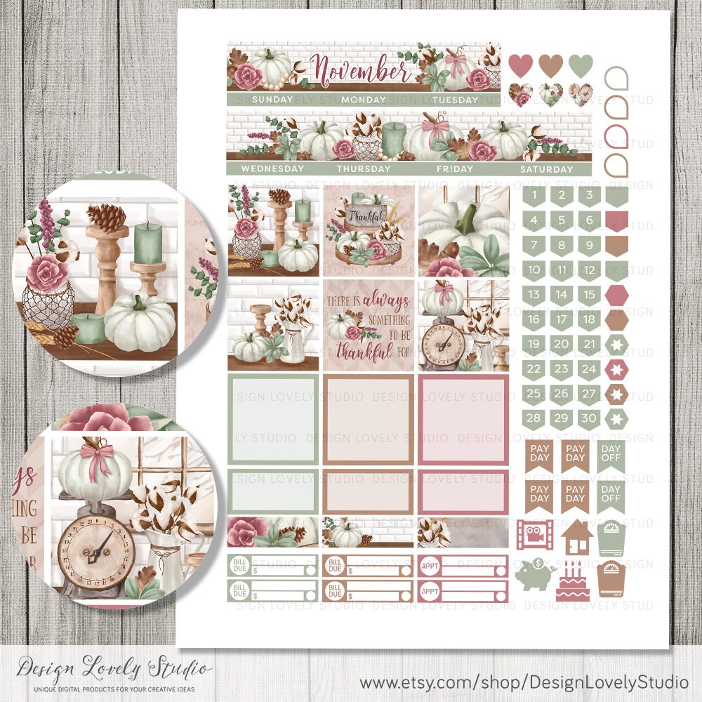 Happy Planner November Monthly Kit Printable November - Etsy