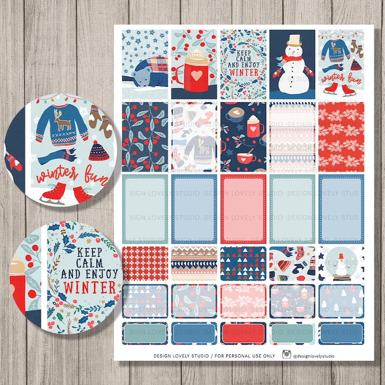 Winter Planner Stickers January Stickers Weekly Stickers - Etsy
