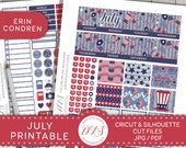 July Monthly View Kit July Monthly Stickers ECLP July - Etsy
