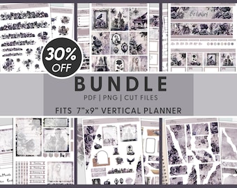 Printable Halloween Planner Stickers Bundle, October Monthly Stickers, Weekly Sticker Kit, Journaling,  Erin Condren, Haunted House, BV116
