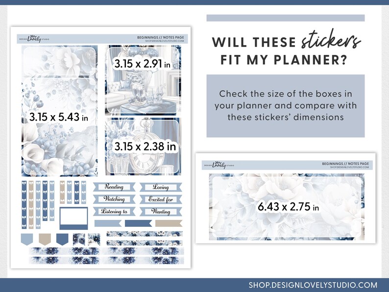January Notes Page Kit, January Dashboard Stickers, January Monthly ...