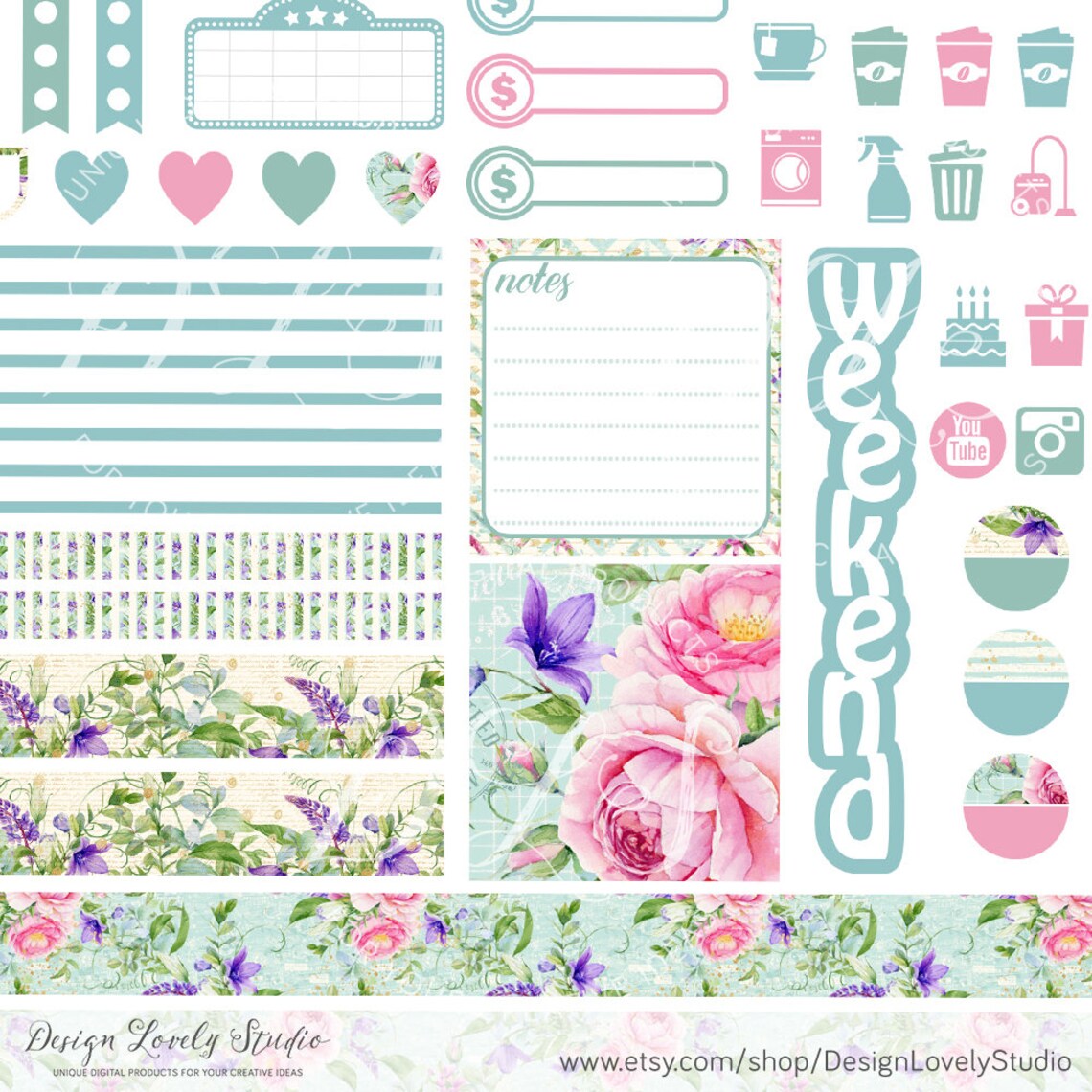 Printable Mini Happy Planner Weekly Kit Spring Planner | Etsy