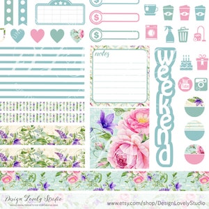 Printable Mini Happy Planner Weekly Kit, Spring Planner Stickers, Mini ...