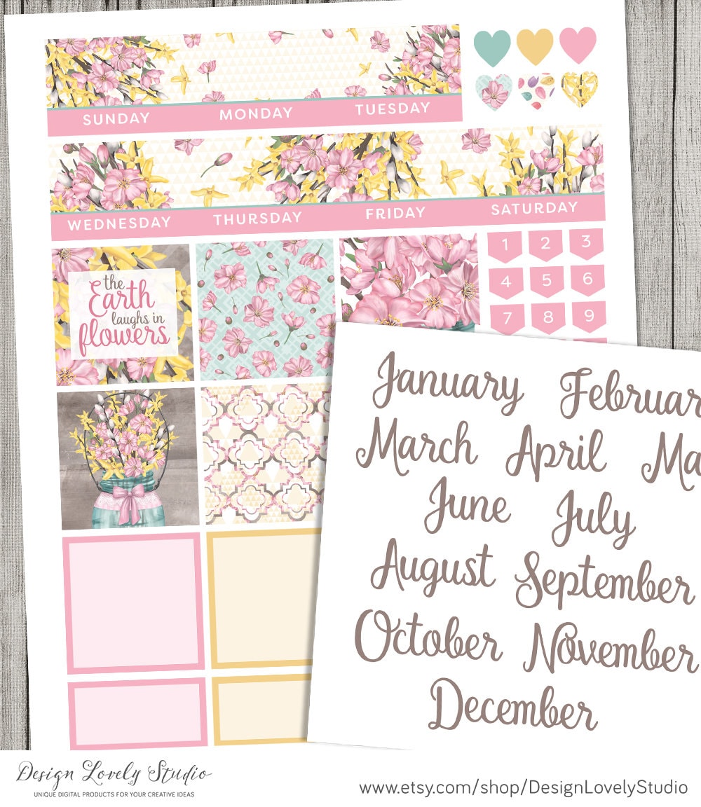 Big Happy Planner Printable Stickers, Big Happy Planner Monthly Kit ...