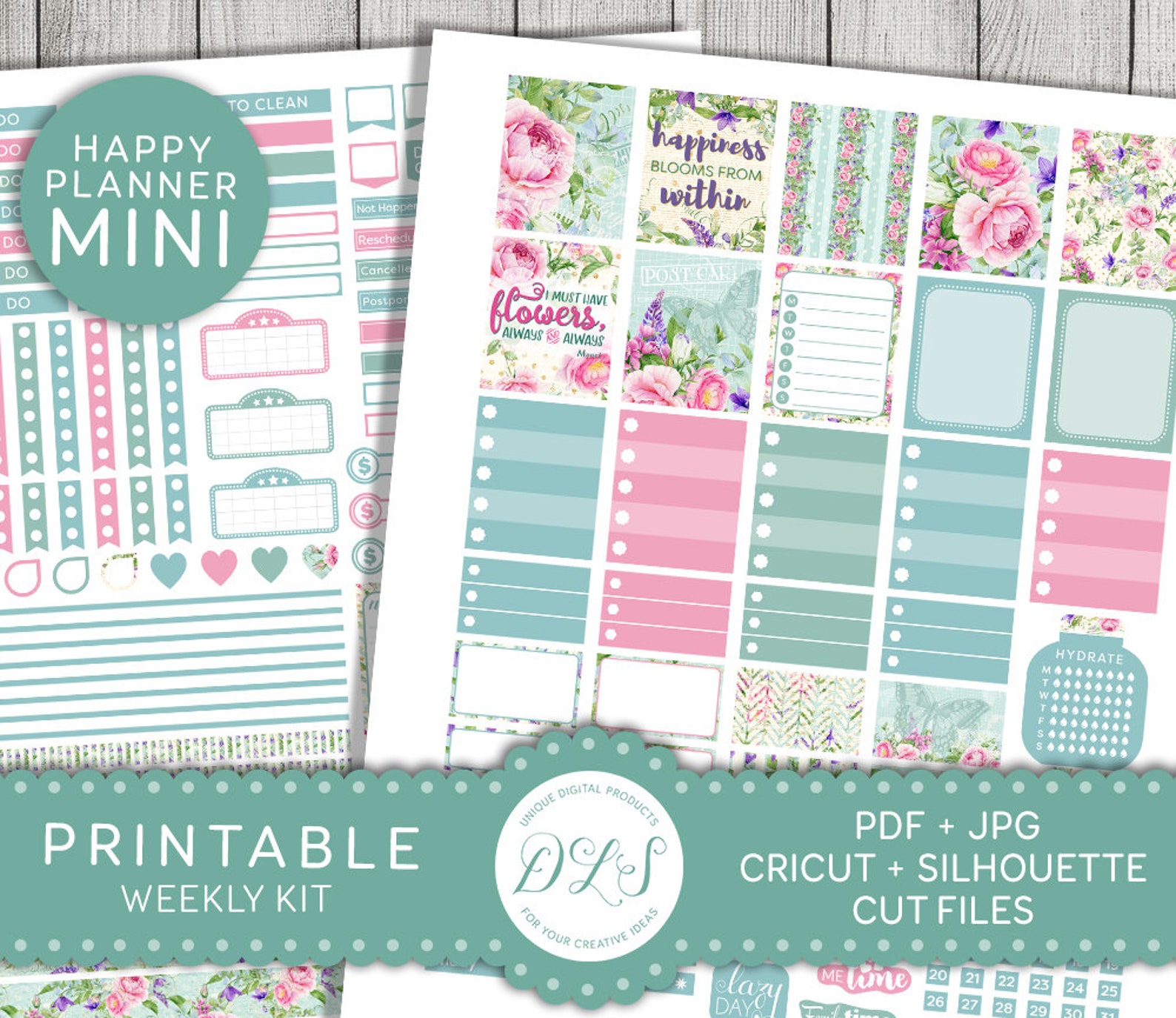 Printable Mini Happy Planner Weekly Kit Spring Planner Etsy