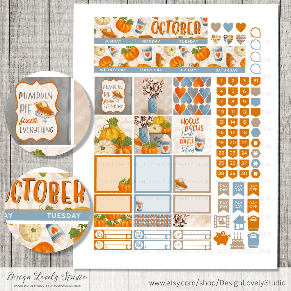 October Happy Planner Happy Planner October Monthly Kit - Etsy