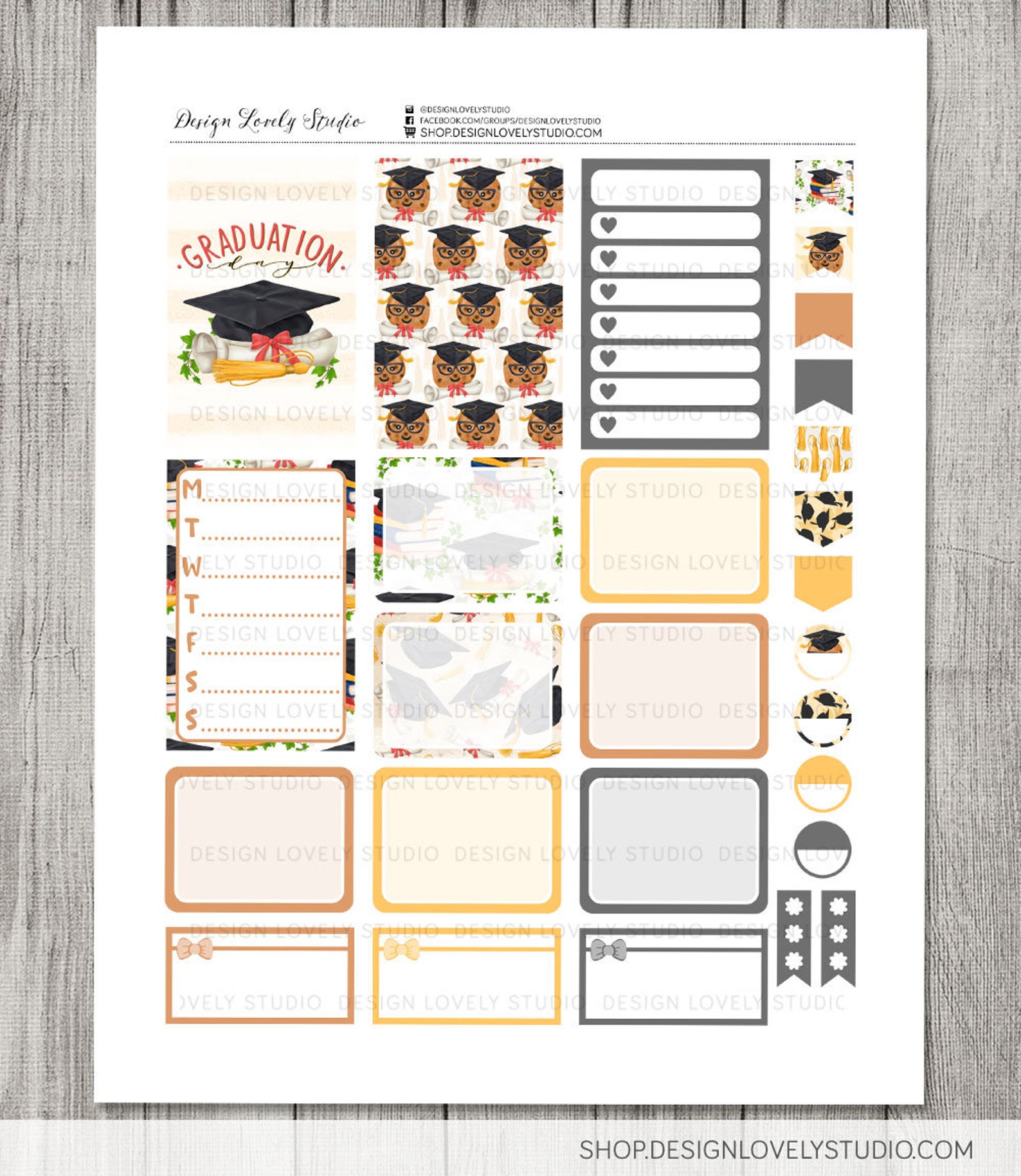 PRINTABLE Big Happy Planner Stickers Kit Graduation Planner Etsy