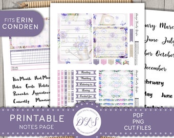 Adesivi per pagine di note di Erin Condren, adesivi per pianificatore stampabile, kit adesivi per pianificatore di maggio, adesivi per pianificatore stampabile primaverile, file tagliati, ECN203