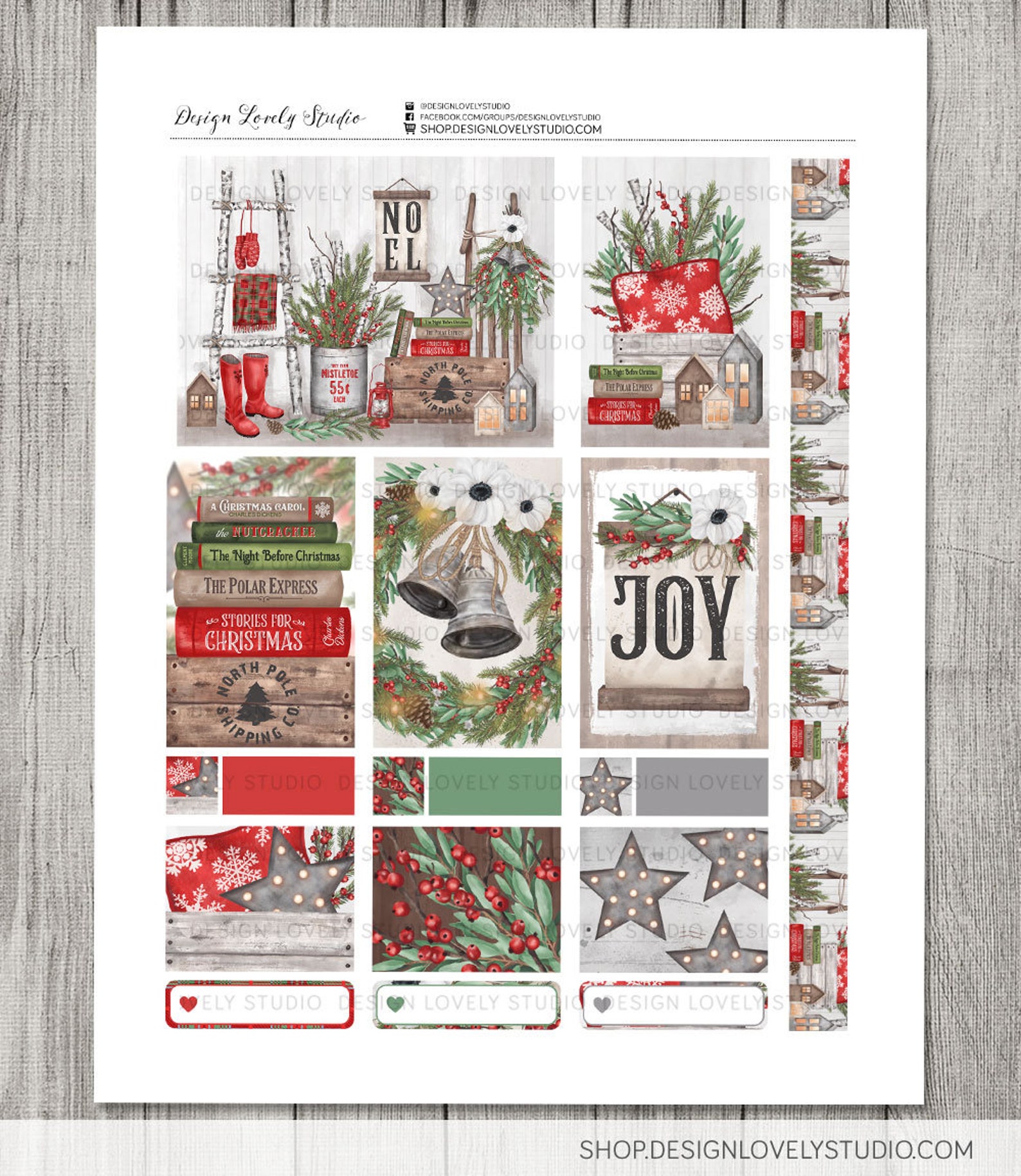 Big Happy Planner Christmas Stickers Kit Printable Christmas - Etsy