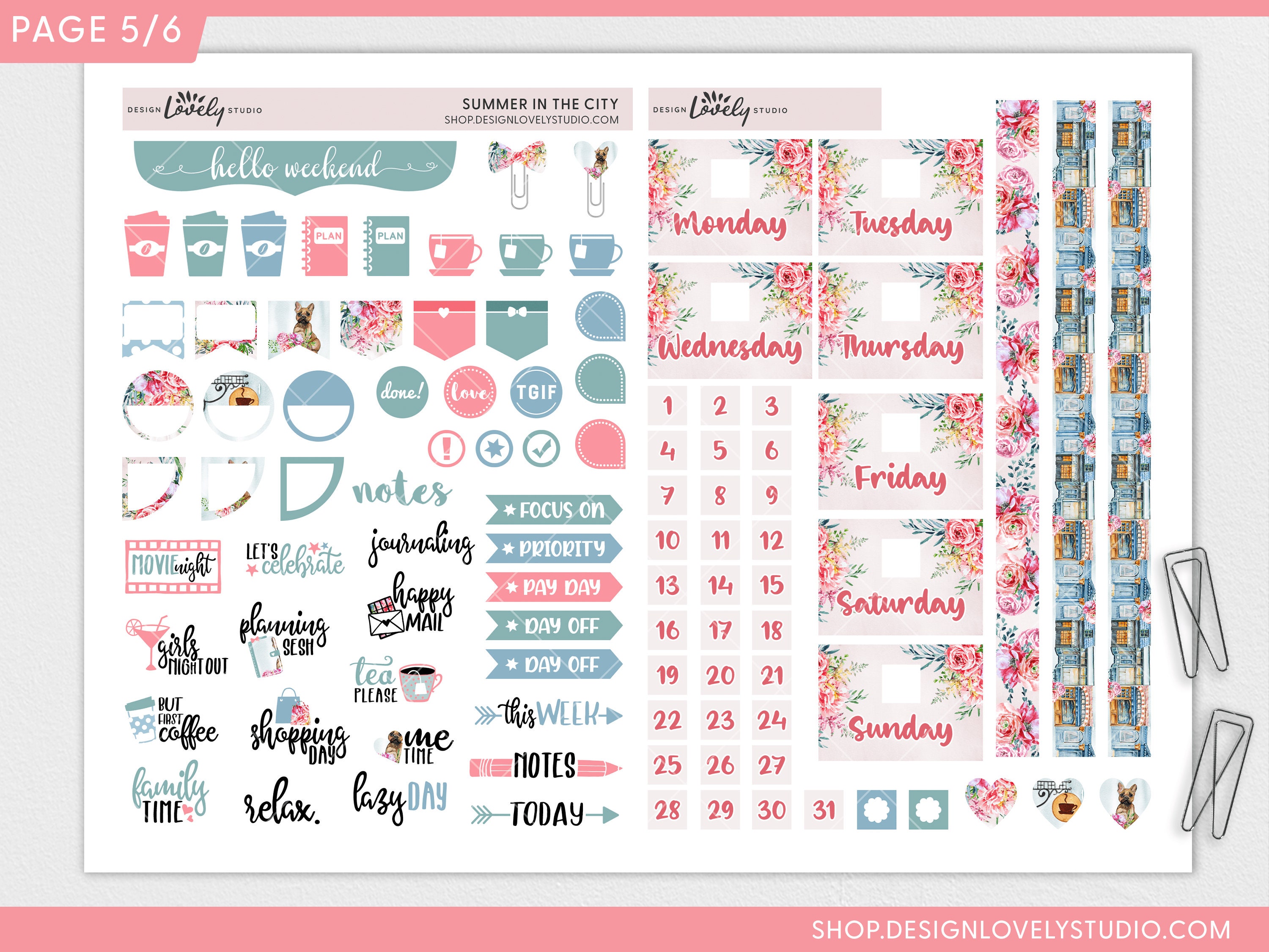 Happy Planner Stickers Kit, Coffee Date Planner Stickers, Weekly ...