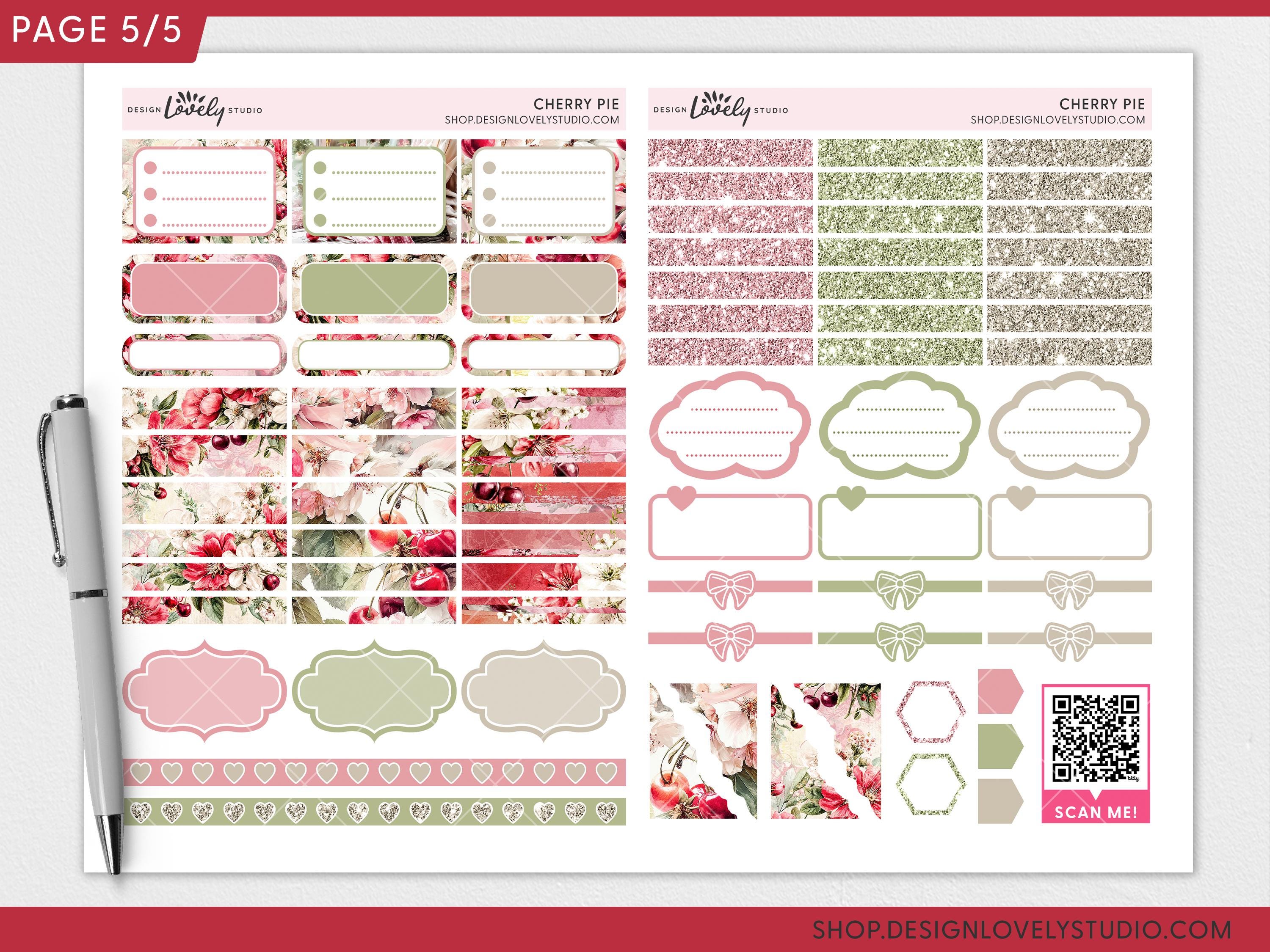 Cherry Summer Weekly Kit – Printable Planner Stickers for Erin Condren ...