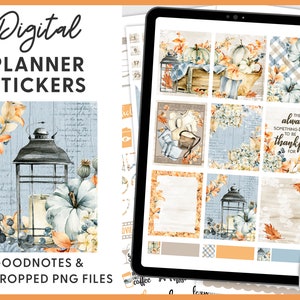 Digital Planner Stickers, Thanksgiving Digital Planner Stickers Goodnotes Stickers, November Planner Stickers, Pre-cropped Stickers, DG117