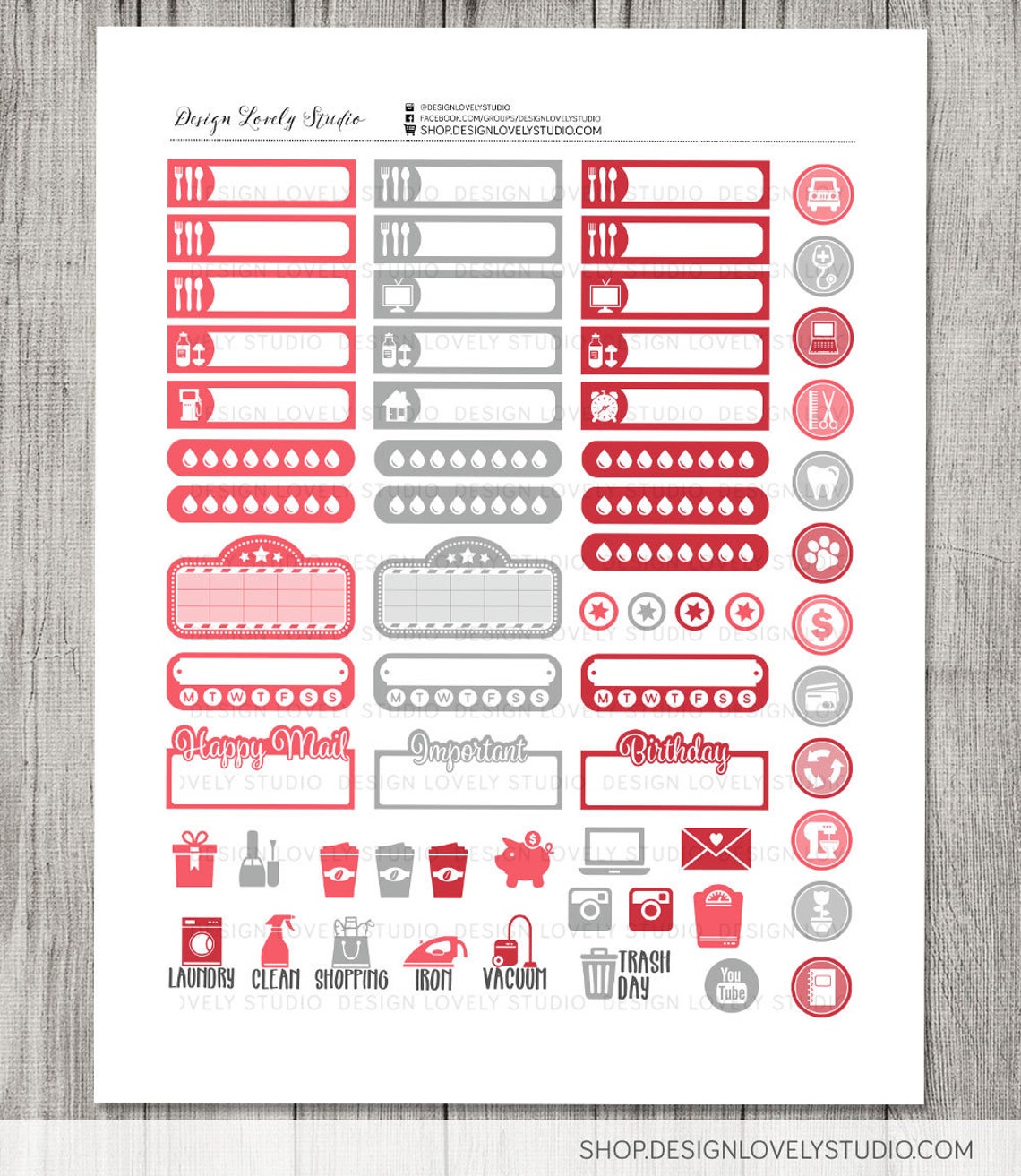 Big Happy Planner Valentine's Day Stickers Kit Printable - Etsy