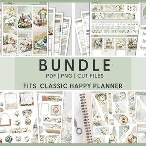 Pack d'autocollants d'agenda floral imprimable pour un heureux agenda, printemps, été, kit d'autocollants hebdomadaires, autocollants mensuels, autocollants de journalisation, BH103