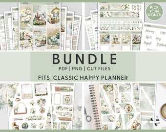 Printable Floral Planner Stickers Bundle for Happy Planner, Spring, Summer, Weekly Sticker Kit, Monthly Stickers, Journaling Stickers, BH103