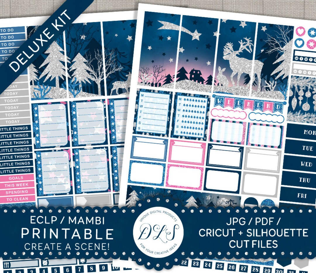 Happy Planner Winter Planner Stickers, Printable Christmas Planner ...