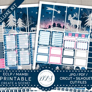 Happy Planner Winter Sticker, druckbare Weihnachts Sticker, Wochenplaner Kit, Glitzer Sticker, ECF104