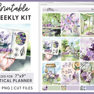 Autocollants de planificateur de printemps, kit hebdomadaire de printemps, autocollants d’avril, autocollants de mai, imprimables de printemps, autocollants verticaux, autocollants Erin Condren, VS227
