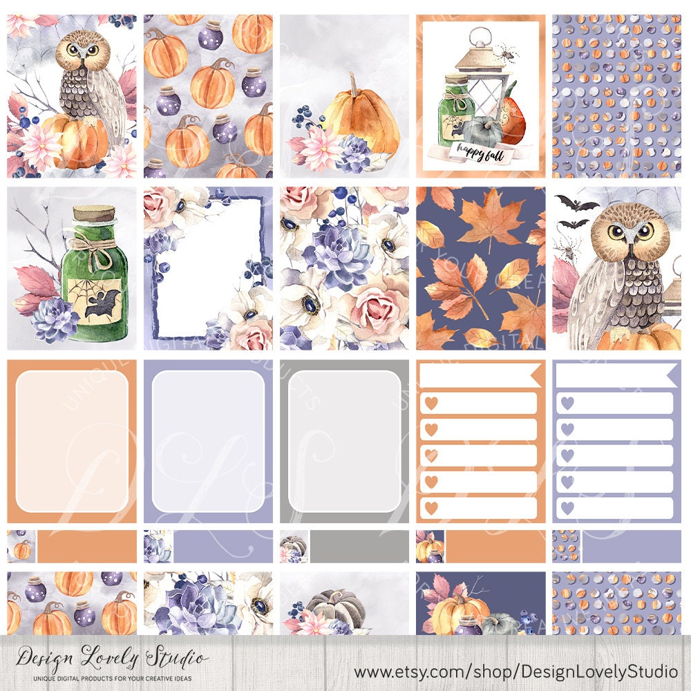Halloween Planner Stickers Printable Weekly Planner Kit Erin - Etsy