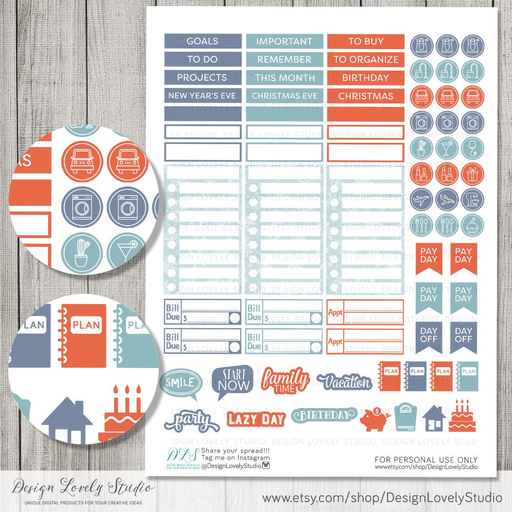 December Big Happy Planner Kit December Printable Monthly - Etsy