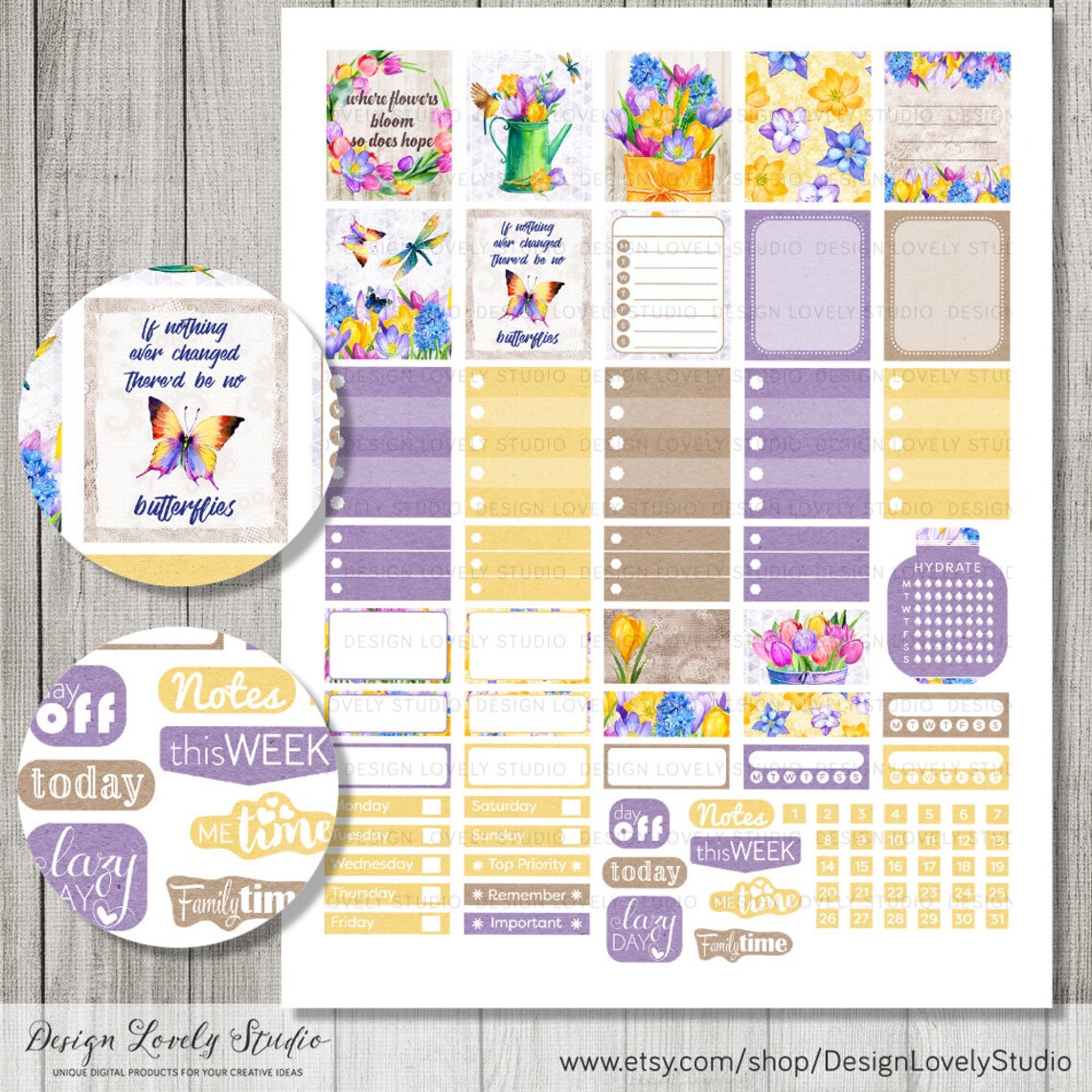 SPRING Planner Kit, Mini Happy Planner Weekly Stickers Kit, Printable ...
