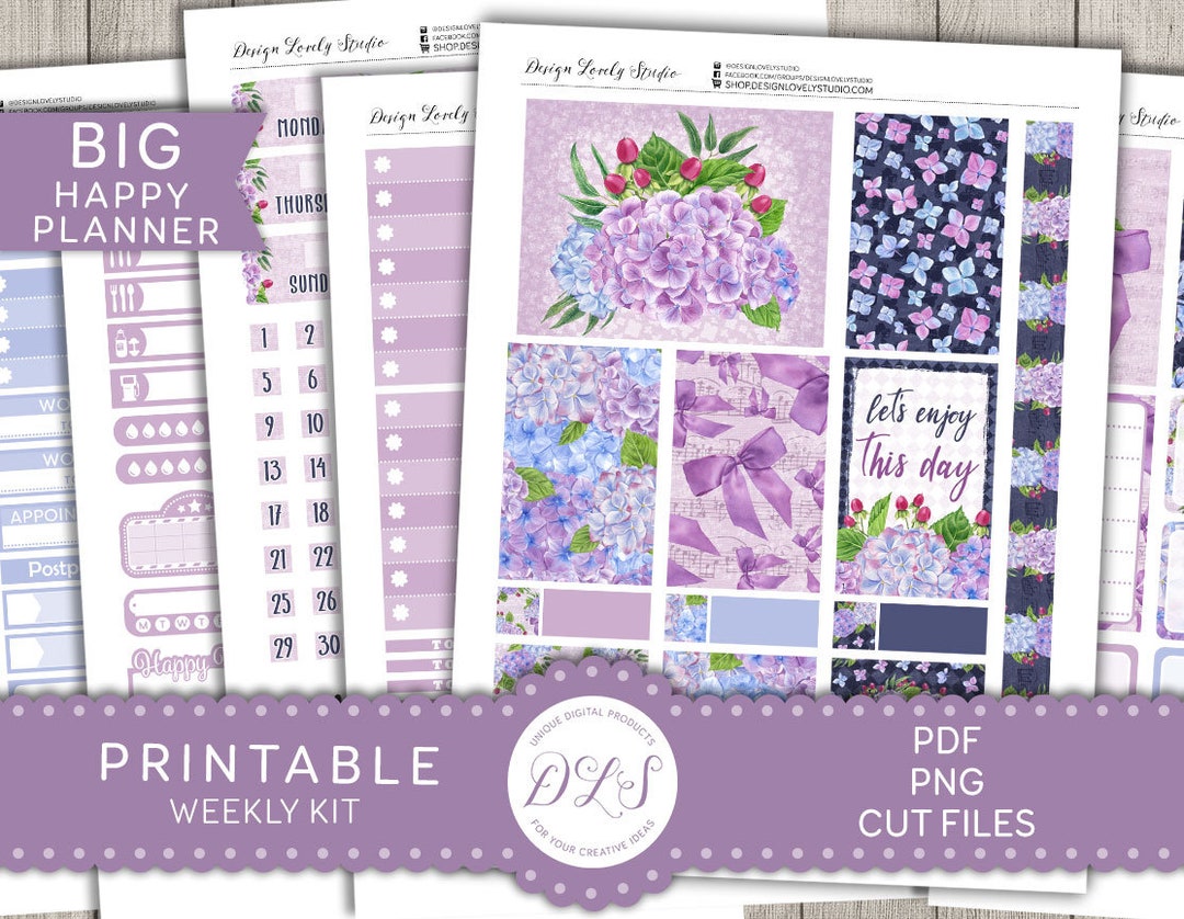 Big Happy Planner Printable Stickers, Weekly Planner Stickers Kit ...