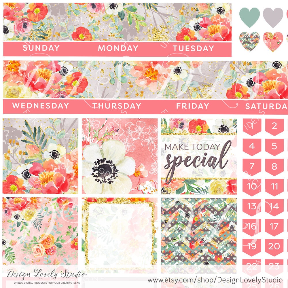 Big Happy Planner PRINTABLE Stickers, Monthly Planner Stickers Kit ...