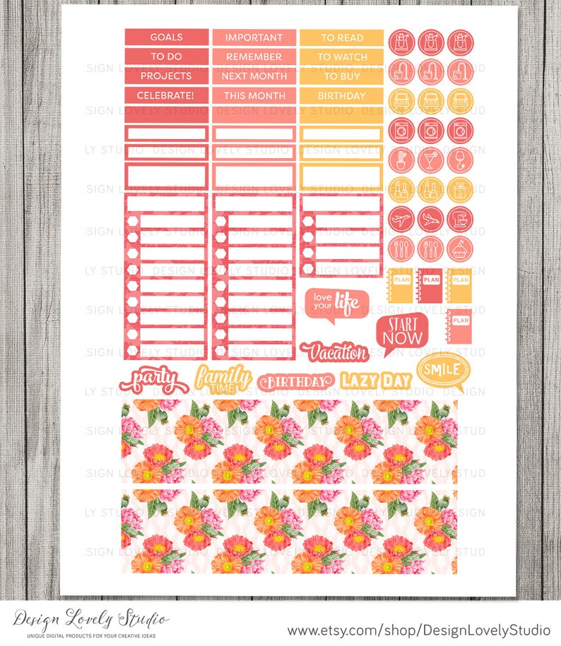 Happy Planner Monthly Printable Happy Planner Monthly Kit | Etsy