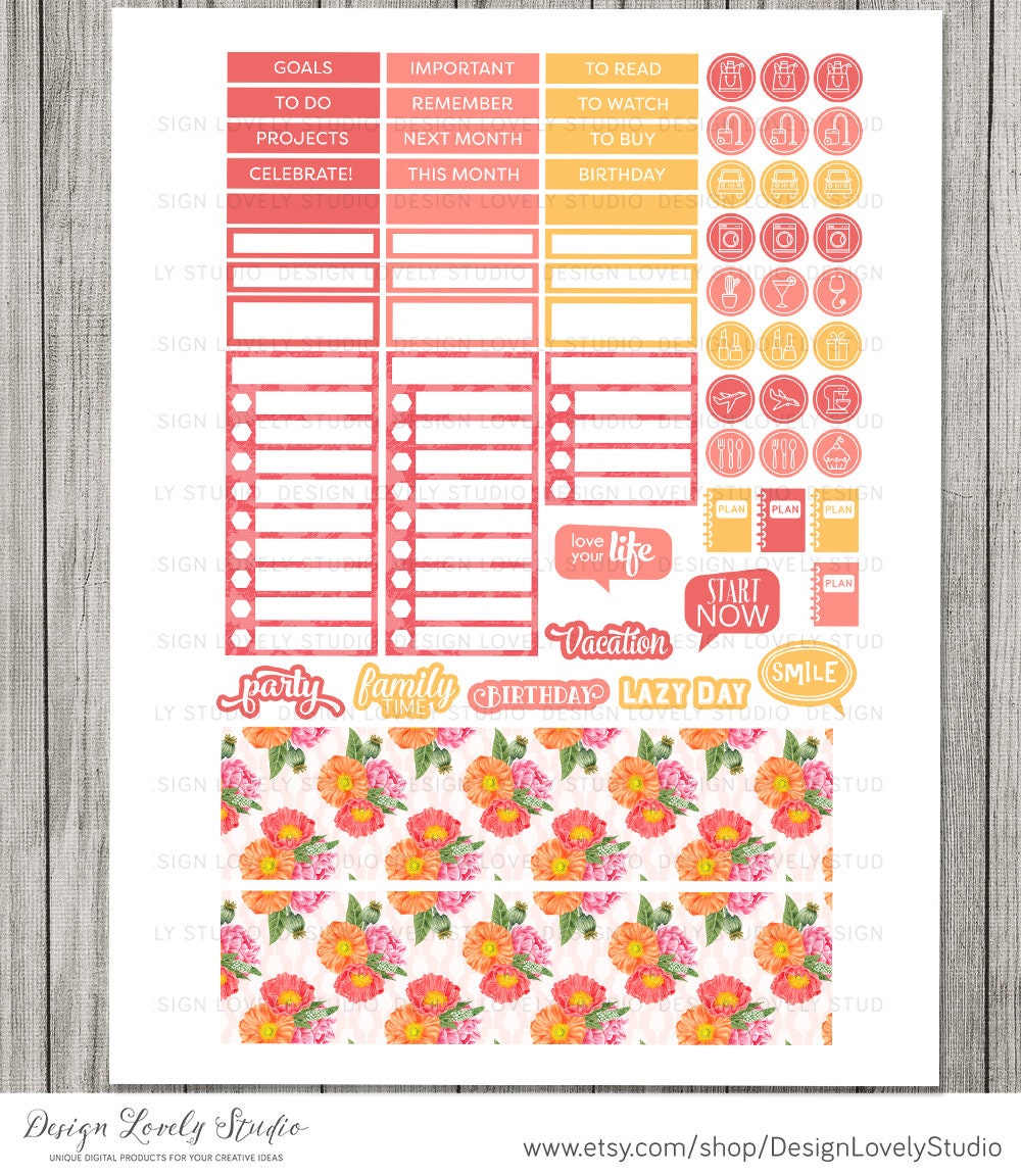 Happy Planner Monthly Printable Happy Planner Monthly Kit | Etsy