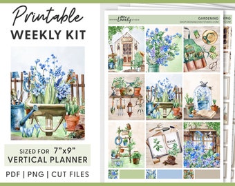 Gardening Planner Stickers, Spring Planner Stickers, Life Planner Stickers, May Planner Stickers, Spring Weekly Kit, Cut Files, VS229